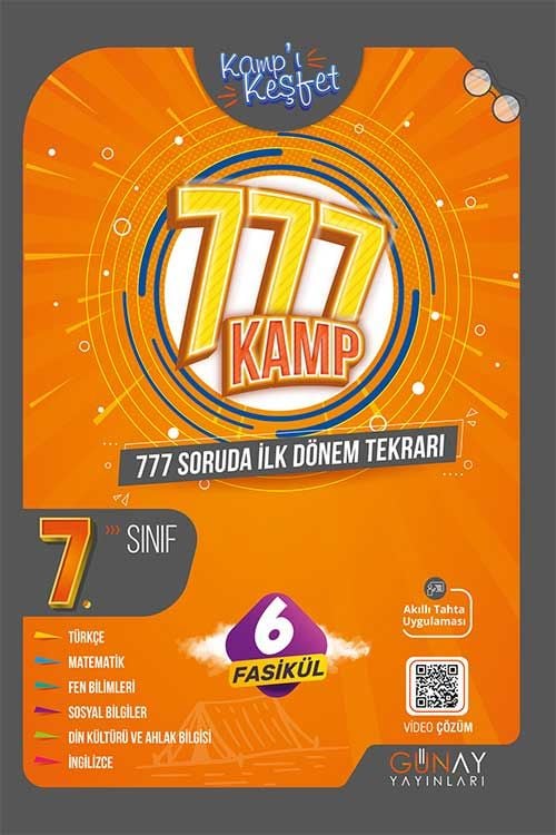 7. Sınıf İlk Dönem Kamp Kitabı ( Kampı Keşfet ) Günay Yayınları